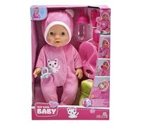 Simba - New Born Baby Pyjama Chat - Poupon de 30 cms - Sucette, Biberon, Assiette, Couverts, Pot Inclus - A Partir de 3 Ans