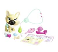 Simba Pamper Petz Dog Doctor 105950056 Frenchie 17 cm Couche avec Fonction Boisson et humidité Fonction Changement de Couleur Plus de 10 Accessoires de médecin Tête et Jambes Mobiles avec Son pour
