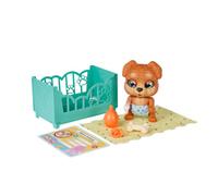 Simba Pamper Petz Puppy - Bébé interactif pour Chien avec Fonction hydratation et humidité, Yeux endormis, Couche avec Changement de Couleur, Patte Magique et lit empilable, à partir de 3 Ans
