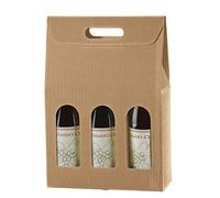 Simba Paper Design Lot de 30 boîtes de 3 bouteilles en carton Havane ondulée 27 x 9 x H 38 cm