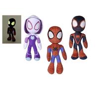 Simba - Peluche Disney Spidey and his Amazing friends 25 cm, 6315875809009, +0 mois, Spidey, Ghost Spider, Miles Morales, yeux effet Glow in the dark, CHOIX CASUAL