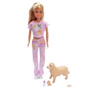 Simba Steffi Love Welcome Puppies Poupée de Mode avec Maman gestante et 2-4 Chiots avec Panier pour Chien et Accessoires, Ensemble de poupées pour Enfants, 29 cm, à partir de 3 Ans