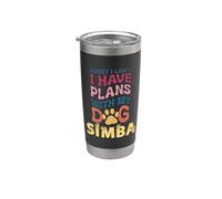 Simba Prénom de chien personnalisable avec inscription « Busy With My Dog » Gobelet isotherme en acier inoxydable double paroi