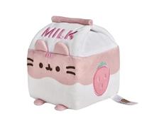 Simba Pusheen Sips Figurine en Peluche Fraise 15 cm - Mini Doudou Chat comme Sac de Lait à la Fraise, Tissu Doux, Personnage détaillé, Article de Fan pour Enfants et Fans à partir de 0 Mois