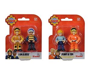 Simba - Sam Le Pompier Ensemble de Deux Personnages, 10925285038, 3 Ans, Chiffres de 7 cm, Sam+Tom, Penny+Tom, Choix aléatoire