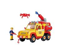 Simba Jouet Sam le Pompier Pick-Up Vénus 2.0 – Sons & Lumières, 1 figurine, piles incluses, Jaune