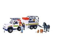 Simba 109252624 Sam Le Pompier Sauvetage des Animaux, remorque Rabattable pour Station, véhicule avec lumière, Figurine, Animaux, Accessoires, L : 34 cm, à partir de 3 Ans, Noir