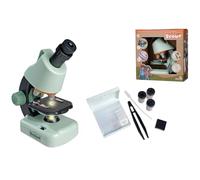 Simba Scout Microscope pour enfants avec grossissement 100x à 1200x, fonction lumineuse, 8 supports d'exemple, 4 lames vides, accessoires tels que pince à épiler et pipette, hauteur 22 cm, à partir de