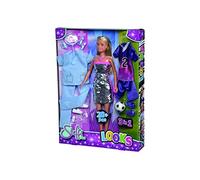 Simba Steffi 105733581 Poupée Steffi Trois Looks : Robe de fête avec Paillettes, Uniforme de Docteur et Uniforme de Football, Accessoires Multiples