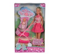 Simba Steffi Love 105733067 Poupée avec bébé et Poussette, 2 Assortis, il s'agit d'un Seul Article, Accessoires 29 cm, à partir de 3 Ans