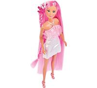Simba Steffi Love Hair Glam Poupée en Robe pailletée avec Cheveux Extra Longs/Pinces à Cheveux et Brosse/29 cm/pour Les Enfants à partir de 3 Ans Multicolore
