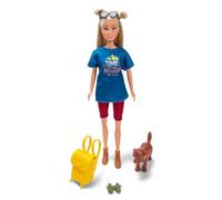Simba Steffi Love Hiking Poupée d'extérieur avec Chien, Sac à Dos, Jumelles et Lunettes de Soleil, Tenue de randonnée et Accessoires, 29 cm, à partir de 3 Ans