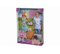 Simba Poupée Steffi Love Picnic Fun – Set 29 cm, 20 pièces avec chien Kevin, panier et couverture
