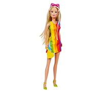Simba Steffi Love Rainbow Fashion 105733331 Poupée de Jeu en Robe Arc-en-Ciel Moderne avec Lunettes de Soleil, 3 Sacs à Main et 3 Paires de Chaussures, 29 cm, à partir de 3 Ans