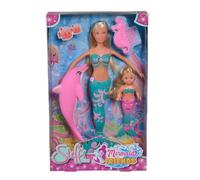 Steffi Love Poupée Mannequin Steffi Sirène 29 cm + Mini Poupée Evi 12 cm – Tenue de sirène