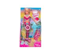 Simba Steffi Love Squishy Mermaid - Poupée sirène avec Queue de sirène Douce et Figurine de Dauphin, Steffi de 29 cm en Tenue sous-Marine Imaginative, à partir de 3 Ans