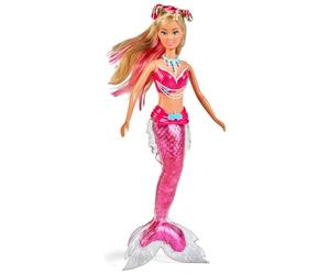 Simba Steffi Love Squishy Mermaid - Poupée sirène avec Queue de sirène Douce et Figurine de Dauphin, Steffi de 29 cm en Tenue sous-Marine Imaginative, à partir de 3 Ans