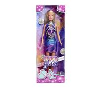 Simba Poupée Steffi Love Super Glam – robe pailletée, bijoux de corps, accessoires, 29 cm, dès 3 ans