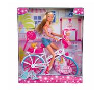Simba Toys Steffi Love Poupée Balade En Vélo Avec Chiot Et Accessoires