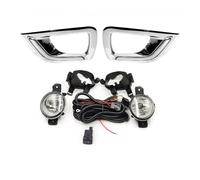 SIMBAE Antibrouillard Phares Antibrouillard Halogènes Couvercle Phare Antibrouillard Support Faisceau Câbles Lunette Calandre Pour Nissan Navara NP300 2015-2019(White yellow DRL fog)