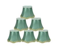 SiMbae Set de 6 Abat-Jour en Tissu Vert, Abat-Jour en Cloche Fait à la Main, Clip-on pour Lampe de Table
