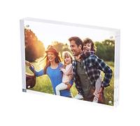 SimbaLux Cadre photo magnétique en acrylique - 24 mm d'épaisseur - Avec protection UV - Verre transparent - Affichage flottant double face sans cadre - 20% plus épais que la plupart des cadres
