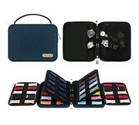 SIMBOOM Organisateur de Bracelet de Montre, Nylon Étanche Sac De Rangement pour Bracelet de Montre Tient 40 Bracelets de Montre Sac De Rangement pour Montre et Bracelet de Montre Épingle, Bleu