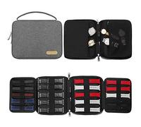 SIMBOOM Organisateur de Bracelet et Montre, Sac Étanche Nylon pour 20 Bracelets et Montres, Épingle, Gris