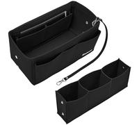 SIMBOOM Organisateur de Sac à Main en Feutre, Sac de Rangement Intérieur avec Multi-Poches Organisateur, 3 tailles, 7 couleurs (Noir, L)