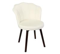 Simcat Chaise d'appoint en velours avec pieds en bois massif pour coiffeuse, salon et chambre à coucher (blanc)