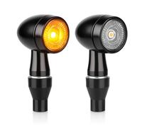 Simda Pro Clignotants LED universels pour moto - Noir - Quad ATV - Super aspect et beau - Test d'eau IP67 - Marque de contrôle E E32 CNC - Boîtier en aluminium