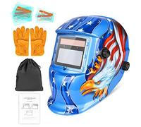 SIMDUUM Masque de Soudeur, Auto Assombrissement Solaire Masque de Soudage, Grande Visibilité Auto Darkening Casque de Soudage, avec Protection DIN 9-13 pour TIG MIG Arc (Bleu)