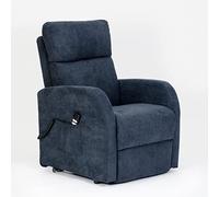 Sime Belle 2 Moteurs Amovible Fauteuil Relax releveur Dispositif Médical 2 Roues Doux Lavable Fauteuil électrique Fauteuil pour Personnes âgées Bleu