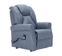 Sime Betty1 PERSONNALISÉ Fauteuil releveur Relax Dispositif Médical Vibromassage kit 4 Roues siège à Micro-Ressorts Doux résistant aux Taches Bleu Denim