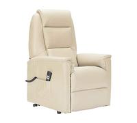 Sime David 2 Moteurs Cuir Fauteuil Electrique releveur Dispositif Médical 2 Roues siège à Micro-Ressorts fauteuils pour Personnes âgées Fauteuil de Relaxation Beige