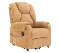 Sime DK-2 Fauteuil Relax Électrique 2 Moteurs, Dossier inclinable indépendant 4 Roues déplacent l'utilisateur Duveteux siège indéformable Tissu Haut de Gamme Fauteuil reclinable releveur âgée Chanvre