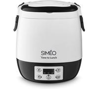 Siméo - Lunchbox Électrique Time To Lunch Lbe420 - Boîte Chauffante, Programmable, 3 Temps De Cuisson, Maintien Du Chaud, 2 Contenants - Blanc, 20,5X20,5X21 Cm