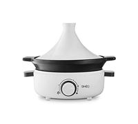 SIMÉO, Tajine Électrique pour 4 Personnes - Cuisson Homogène avec 3 Réglages de Chaleur - Couvercle en Céramique - Capacité 1,8L - Dimensions 30,5 x 25 x 26 cm - Blanc