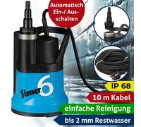 Simer 6 Pompe Submersible Eau Sale Avec Schaltautomatik 10 Mètres de Câble