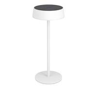 Eglo Lampe de table extérieure solaire sans fil Simeri, pour balcon et jardin, luminaire LED à poser rechargeable tactile, à intensité variable, acier blanc, blanc chaud, neutre, froid, IP54
