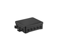 SIMET Lot de 50 boîtes de jonction 90 x 135 x 40 mm, sans halogène, auto-extinguibles, résistantes aux UV, IP54, Fastbox & Hook avec adaptateur à crochet HNS, noir