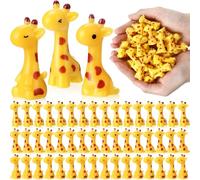 Simgoing 50 Pcs Mini Resin Giraffe Tiny Giraffe Resin Ornaments for Garden Home Decoration Zoo Animal Micro Landscape Ornaments Kit Fairy Dollhouse Accessories (Cute)