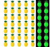 Simgoing Lot de 50 Mini Ananas en résine phosphorescents - Décoration Mignonne - Fruits artificiels - pour Bricolage, Artisanat, Jardin, Aquarium, Maison