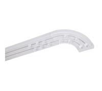 SIMI Rail de plafond tringle en PVC pour rideaux à crochets Blanc Double rail courbé 200 cm