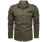 SimidunEUR Manches Longues Chemise Tactique Homme, Cargo Shirts, Protection UV, Respirante, Boutonnée, pour Randonnée, Pêche, Trekking, Hilking, Chasse, Travail，ArmyVert1907，XL