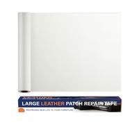 Simili Cuir Autocollant Blanc, 40 x 100 cm Patch Reparation Cuir, Cuir Autocollant pour Réparation Canapé, Siège Auto, Sac, Veste