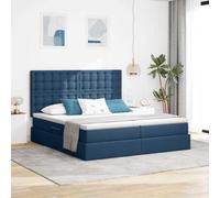 Simili Cuir hydraulique Chambre Moderne Bleu 200x200 cm | Lit de Rangement Bleu 200x200 cm avec Matelas Cuir Synthetique et Levage Hydraulique Cadre Metal Moderne pour Chambre Empire
