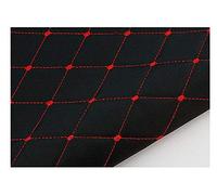 Simili Cuir Simili Cuir Piqués Tissu ameublement， Vendu au mètre ，pour ameublement, canapé, chaises, Sacs，Intérieur de Voiture en Cuir，Point Rouge Noir (Size : 1.5 * 2m)