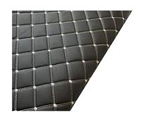 Similicuir 100 x 160 cm - Tissu D'ameublement Imitation Cuir pour Tapisserie, Chaussures, Sac, Couture, Patchwork - Cuir Synthétique Matelassé # Noir (Ligne Rouge) (Col