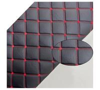 Similicuir 100 x 160 cm - Tissu D'ameublement Imitation Cuir pour Tapisserie, Chaussures, Sac, Couture, Patchwork - Cuir Synthétique Matelassé Noir (Ligne Rouge)